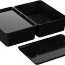 CHANCETSUI Storage Bins With Lids Plastic Containers: Multipurpose Stackable Storage Container Bins With Lid For Home And Office Organization, Small Storage Bin, 2 Pcs 7x10 Black container