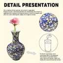 3D Puzzle Vase for Adults, 164 Piece Unique Flower Vase, Crafts for Adults, Home Decor Gift for Flower Arrangements (B- Navy Floral Pattern)