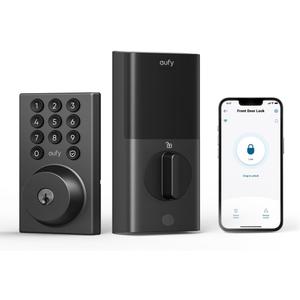 eufy Security Smart Lock C30, Keyless Entry Door Lock, Built-in WiFi Keypad Deadbolt for Front Door, No Bridge Required, Easy Installation, App Remote Control, Reliable Power, BHMA Grade 3 (Black)