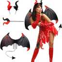 Estivaux Halloween Costume Wings Set Sparkle Vampire Wings Devil Bats Costume Outfit Halloween Dress Up Accessories for Women