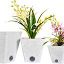 GreenShip Self Watering Pots Set, 6 8 10 inch | Self Watering Spikes, Automatic Vacation Plant Watering, For Indoor Plants, Home Garden Decor