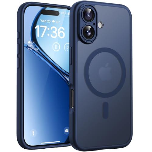 TOCOL for Phone 17 Case, Full Camera Protection, Built-in Magnetic Ring, Compatible with Magsafe Charger, Drop Protection, Translucent Matte Phone Case for Phone 17 6.3 inch (Dark Blue)