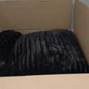 Headboard Pillow + A Long Neck Roll Pillow Body PillowFaux Fur Headboard Wedge Pillow with Removable Cover (Black, King76x8x20 inches)