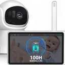 5" Video Baby Monitor with Camera and Audio, 720P HD Wireless No WiFi No App, 2-Way Talk,Voice Motion Detection, 8 Lullabies, 1000ft Long Range, Night Vision, Temperature & Feeding Alarm, 355 PTZ