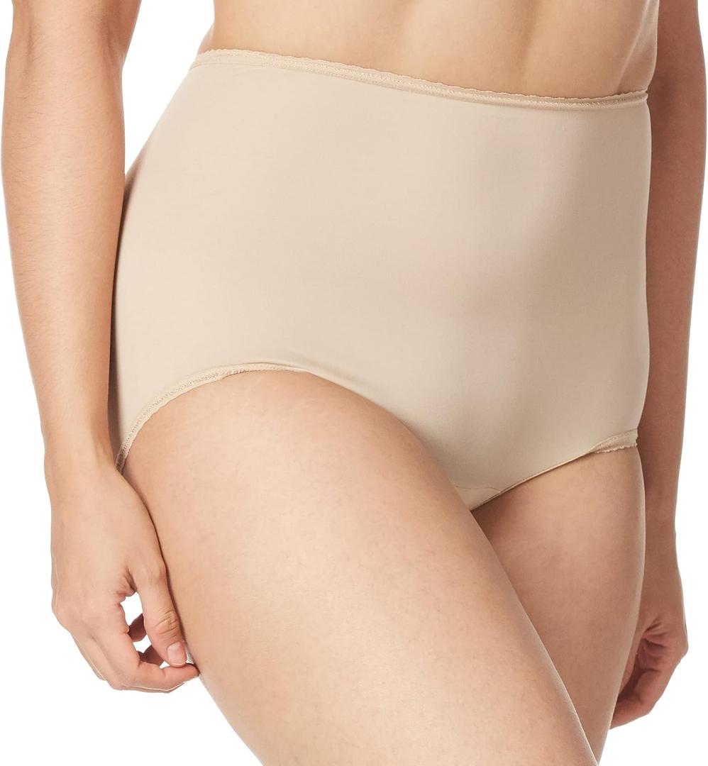Bali Women's Skimp Skamp Brief Underwear, Panties, Smoothing Stretch Brief Underwear for Women (9, Nude)