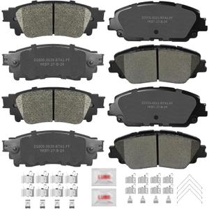Front and Rear Disc Brake Pads Set Ceramic w/Hardware for Lexus Es250 2021-2023/ Es300H Es350 Ux250H 2019-2023/ Ux200 2019 2020 2021 2022, for Toyota Corolla Cross/ Rav4/ Venza/Avalon/Camry/C-Hr
