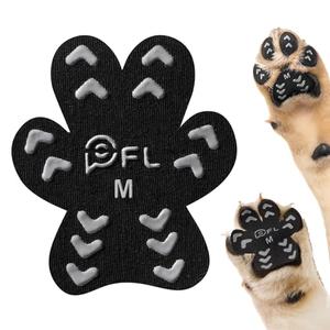 Anti Slip Dog Paw Protector Pads for Senior Dogs, Paw Pads for Dogs Traction, Disposable Self Adhesive Paw Grips for Old Dog on Slippery Hardwood Floor, Black 12 Sets (48pcs) M (11-20lbs)