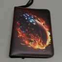 Card Binder 4-Pockets, 400 Pockets Card Holder with 50 Removable Sleeves, Trading Card Collector Zipper Album Holder - Black Red (Large)