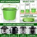 Avokado Silicone Steamer Basket for 6qt Instant Pot [3qt, 8qt avail], Other Pressure Cookers - 100% Food Safe, BPA-Free, Dishwasher Safe Collapsible Vegetable Steamer Basket & Strainer