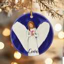 3 x Love Angel Christmas Ornament, Dodosky 2.8in Ceramic Angel Ornaments, Xmas Decor, Christmas Tree Ornaments, Xmas Decorations for Tree, Holiday Ornament, Christian Gifts, Religious Spiritual Gifts