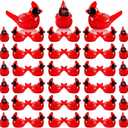 2 x 80Pcs Mini Resin Red Cardinal Bird Figurines Tiny Cardinal Figurine Christmas Ornaments for Gift Xmas Miniature Garden Crafts Cake Topper Home Decor Tree Ornaments
