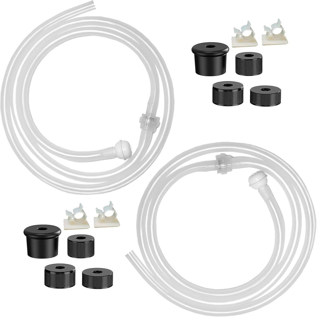 Under-Sink Soap Dispenser Extension Tube Kit (47”) with Check Valve – Direct-from-Bulk Bottle Solution for Kitchen Sink Soap & Dish Detergent – Fits Most Countertop Dispensers (2 Sets)