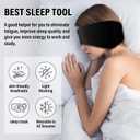 Sleep Mask, Eye Mask for Sleeping with Heads Adjustable, Earmuffs for Sleep for Men & Women, 2 in 1 Ear Mask and Blindfold, Soft Dual-Sided All-Season Eye Cover for Side Sleepers (Black)