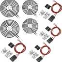 WB17T10006 Terminal Block Kit & Electric Stove Burner Element Replacement 2*WB30M1(6") 2*WB30M2(8")-4Packs Set Compatible for GE Hot Point Kenmore Range/Stove by MIFLUS