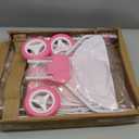 Olivia's Little World - Play Baby Doll Bassinet Stroller, Baby Doll Pram Stroller Buggy for 3 4 5 Year Old Girls, Toy Stroller for Toddlers 1-3, Twinkle Stars Princess Deluxe Toy Stroller - Pink/White