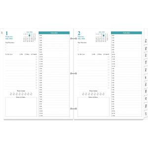 2026-2027 Planner Refill - One Page Per Day, 3-Hole Daily Monthly Planner Refills, July 2026 - June 2027, 8.5" x 11"