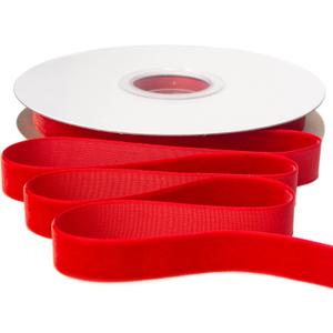 Ribbli Polyester Red Velvet Ribbon,5/8 Inches Continuous10-Yard Spool,Christmas Ribbon for Gift Wrapping,Floral Bouquets, Home Decor, Red
