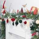 SY Super Bang 30PCS Velvet Christmas Ornaments Set, Flocked Shatterproof Assorted Hanging Xmas Tree Ball Decorations, for Home Party Holiday Decor, Coffee, Beige, Deep Green