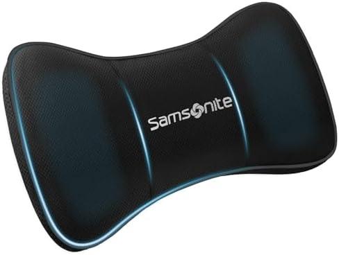 Samsonite Neck Pillow for Car – Ergonomic Memory Foam Headrest Cushion – Car Seat Support for Driving Comfort – Compact Neck Rest – Travel Pillow for Long Road Trip, Black