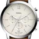 Fossil Men's Neutra Quartz Stainless Steel and Leather Chronograph Watch (44MM)