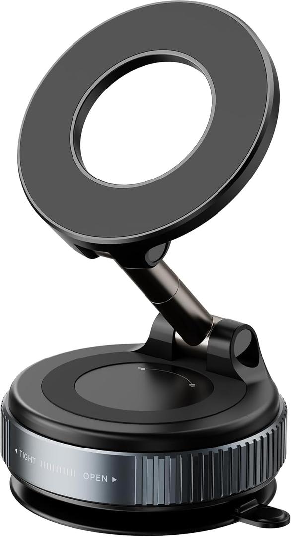 [96LBS Ultra Suction] Vacuum Magnetic Car Phone Holder for MagSafe, 2026 Upgraded 360 Reinforced Phone Mount for Car Dashboard Windshield Mirror, Compatible with iPhone 17 16 15 Pro Max & All Phones