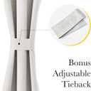 NICETOWN Greyish White 100% Blackout Linen French Door Sidelight Curtains, 12"W x 72"L