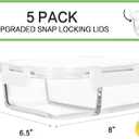[5-Pack,36 Oz]Glass Meal Prep Containers 2 Compartments Portion Control with Upgraded Snap Locking Lids Glass Food Storage Containers, Microwave, Oven, Freezer and Dishwasher (4.5 Cups, White)
