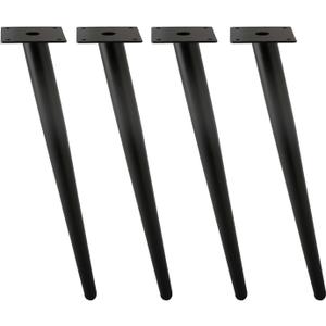 Oblique Furniture Leg 26 Inch, Slant Tapered Metal Coffee Table Legs 4pcs, Mid Century Modern Sofa Cabinet Feet Black for Home DIY Project