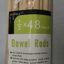 HOPELF 25PCS Dowel Rods Wood Sticks Wooden Dowel Rods - 1/2 x 48 Inch Bamboo Sticks - for CraftsHardwood Dowel Rod AssortmentWooden Rod Sticks Doweling RodsDIYers.