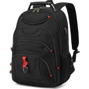 Boavan Laptop Backpack for men, 17.3 inch Laptop Bag with USB Port, Waterproof Travel Work Backpack Purse, Anti-Theft Teacher Nurse Doctor Casual Bookbags Office Business backpack Black