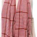 RIIQIICHY Plaid Scarf for Women Fall Winter Pashmina Scarves Wraps for Cold Weather Warm Large (Red)