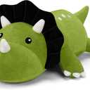 TOYSYM Weighted Stuffed Animals Triceratops, Dinosaur Plush with Weighted Beads, Cute Triceratops Dinosaur Stuffed Animals Pillow Gifts for Adults Kids Boys Girls