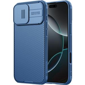 Nillkin for iPhone 16 Pro Case with Slide Camera Cover, [Upgraded Camera Lens Protection] Slim Shockproof Protective Phone Case for iPhone 16 Pro 6.3 inch, Blue