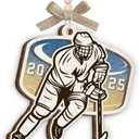 Ice Hockey Christmas Ornament 2025 - Ice Hockey Gifts for Player Coach Team Friend, Sport Ornament for Men Women, Wooden Christmas Ornaments for Tree Decor - Holiday Keepsake & Xmas Gift Exchange Idea