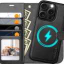 OCASE for iPhone 16 Pro Max Case Detachable Wallet Case with Card Holder, 2 in 1 Pu Leather Flip Folio with RFID Blocking Stand Wrist Strap Shockproof Phone Cover 6.9 Inch 2024, Graphite