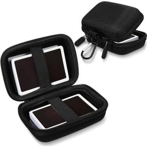 Sanwuta 2 Pcs Travel Card Games Case Playing Card Case EVA Hard Protective Storage Carrying Bag for Classic Playing Box Not Including Cards