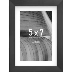 An&He 5x7 Picture Frame, Black Photo Frame for Tabletop and Wall Display, Minimalist Design, Set of 1