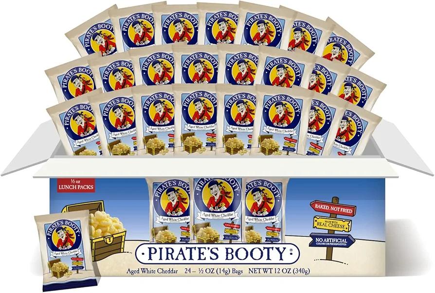 Pirate's Booty Aged White Cheddar Cheese Puffs, Gluten-Free, Kids Snacks, 0.5oz (24ct) Exp. 06/27/2026