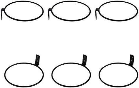 TQVAI 6 inch Flower Pot Holder, Wall Planter Ring Hanger, Wall Mounted Pot Hook Bracket, 6 Pack, Black