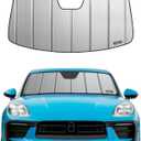 Windshield Sunshade for Porsche Macan 2014-2025, Premium Grey Leather Finish (gray-safeguard)