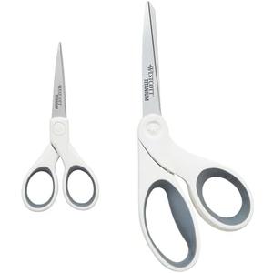 Westcott 5-Inch Micro-Tip & 8-Inch Bent Craft Fabric Scissors - Titanium Bonded Blades for Heavy Fabric and Precise Snips, 1 Pack