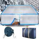 Joyfolk 85" L x 85" W x 23" H Square Hot Tub Cover Thermal Bubble Waterproof Pool Spa Cover Outdoor with Elastic Straps for Wind Resistance, with Non-Woven Storage Bag