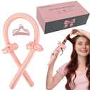 Heatless Curling set,Silk Curls Rod Headband,No Heat Rollers to Sleep in Overnight,Satin Hair Curlers for Long and Medium Hair(Pink)