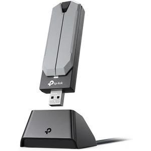TPLink BE6200 TriBand WiFi 7 Wireless USB 3.0 Adapter Archer TBE401UH | WiFi Adapter for Desktop PC | Supports Windows 11,10 | 2 x High Gain Antennas | 6GHz, 4KQAM, 160MHz, WPA3 | Secure by Design