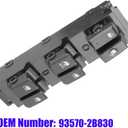 Driver Side Power Master Window Switch 93570-2B830 Fit for 2007-2011 Hyundai Santa Fe, Front Left Power Window Control Switch Button Compatible with Santa Fe 2007-2011 Replace# 93570-2B000S4