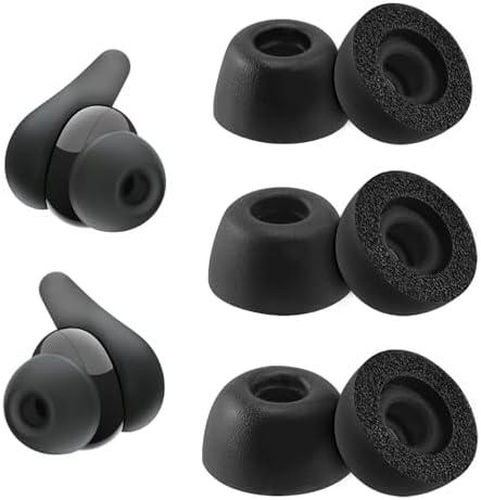 NANLANFAN Replacement Foam Ear Tips for Sony LinkBuds Fit, Ultimate Comfort, 3 Pairs (S/M/L, Black)