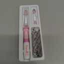 SEAGO Kids Electric Toothbrush with 2 Mins Brushing Timer and 8 Replacement Bursh Heads,Rainbow LED Light Make Brushing Fun, Pink Color Girls Battery Powerd Toothbrush for 4-12 Years Old