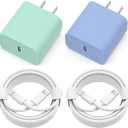 iPhone Charger Fast Charging, 2 Pack 20W USB C Wall Charger Block with 2 Pack MFi Certified 6FT Type C to Lightning Cables for iPhone 14 13 12 11 Pro Max XR XS X, iPad,AirPods Pro (Green+Blue)