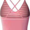 Design by Olivia Women's Longline Sports Bra Padded Workout Yoga Tank Top Gym Running Fitness Crop Top Shirt (S)