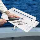 Bait Cutting Board for Boat, Boat Cutting Board with Fish Ruler for Fish Cleaning Station White Extended Fishing Fillet Table, In Single Rod Holder with Plier Storage and Knife Slot, Boat Accessories